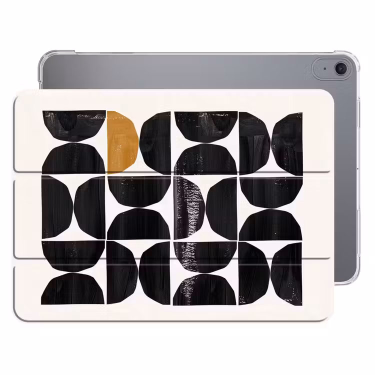 iPad hoes - Modern - Halve cirkel - Goud - Zwart — 1