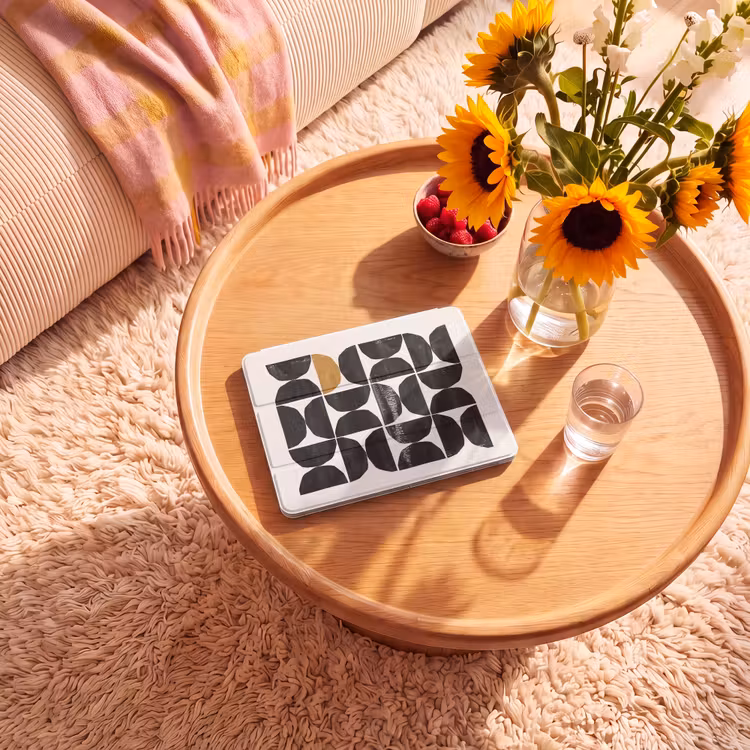 iPad hoes - Modern - Halve cirkel - Goud - Zwart — 2