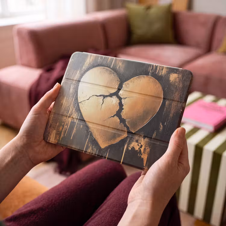 iPad hoes - Gebroken hart - Goud - Houtlook - Liefde — 4