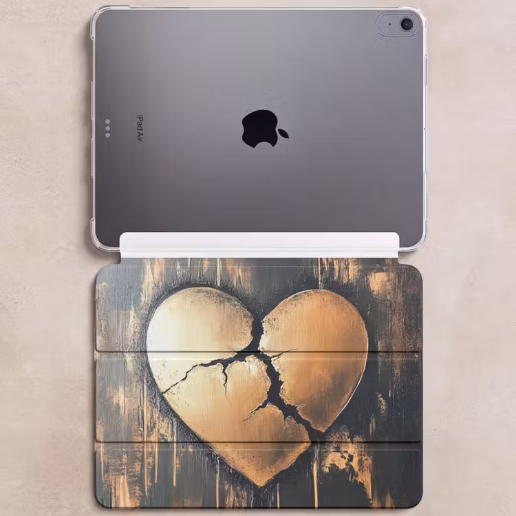 iPad hoes - Gebroken hart - Goud - Houtlook - Liefde — 6