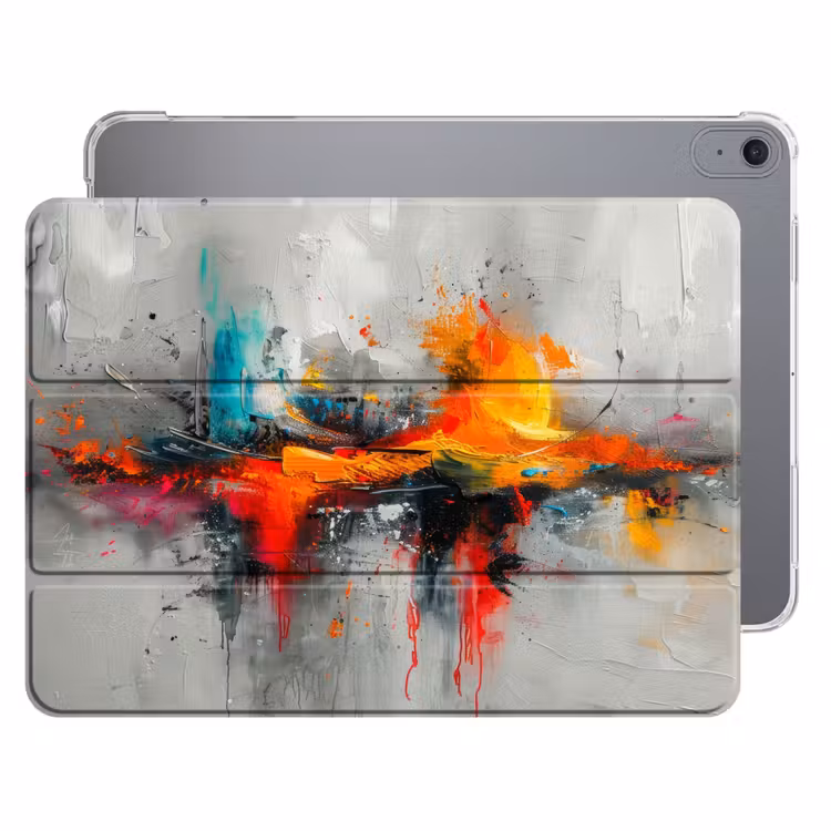 iPad hoes - Modern - Oranje - Grijs - Kunst — 1