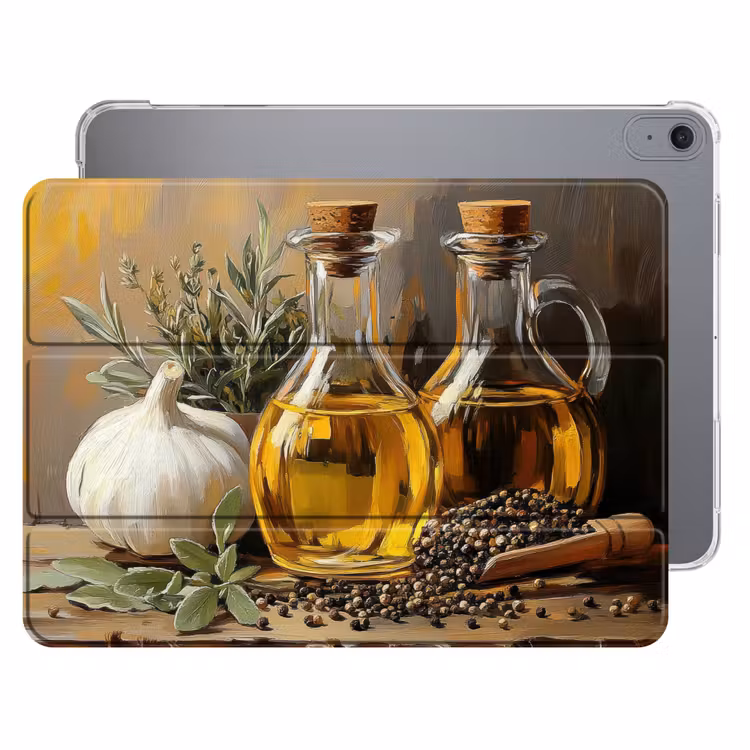 iPad hoes - Stilleven - Olijfolie - Knoflook - Kruiden — 1
