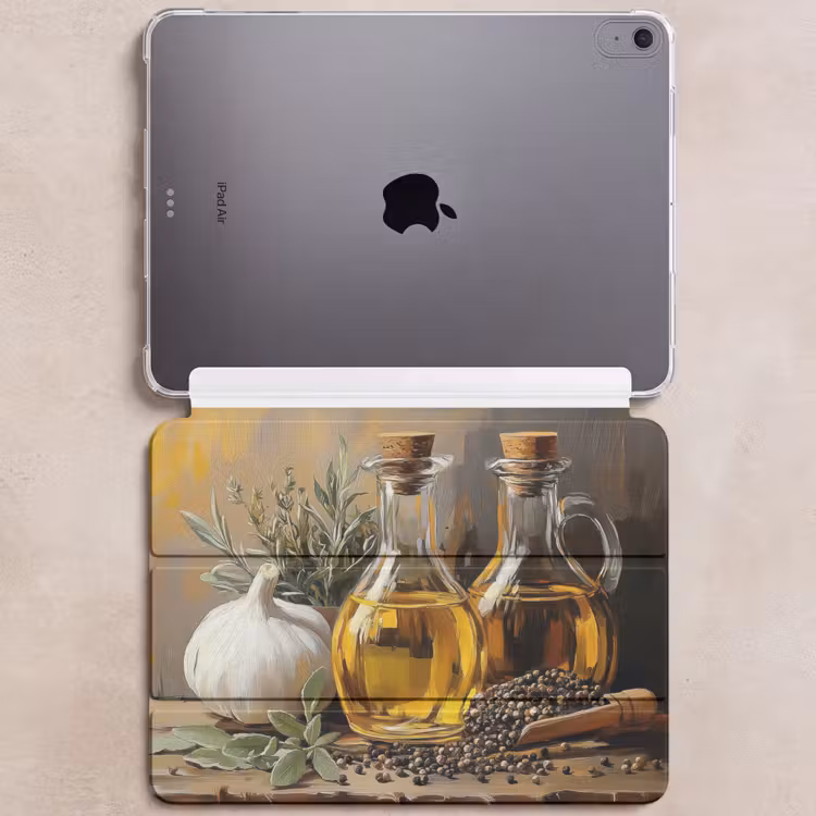iPad hoes - Stilleven - Olijfolie - Knoflook - Kruiden — 6