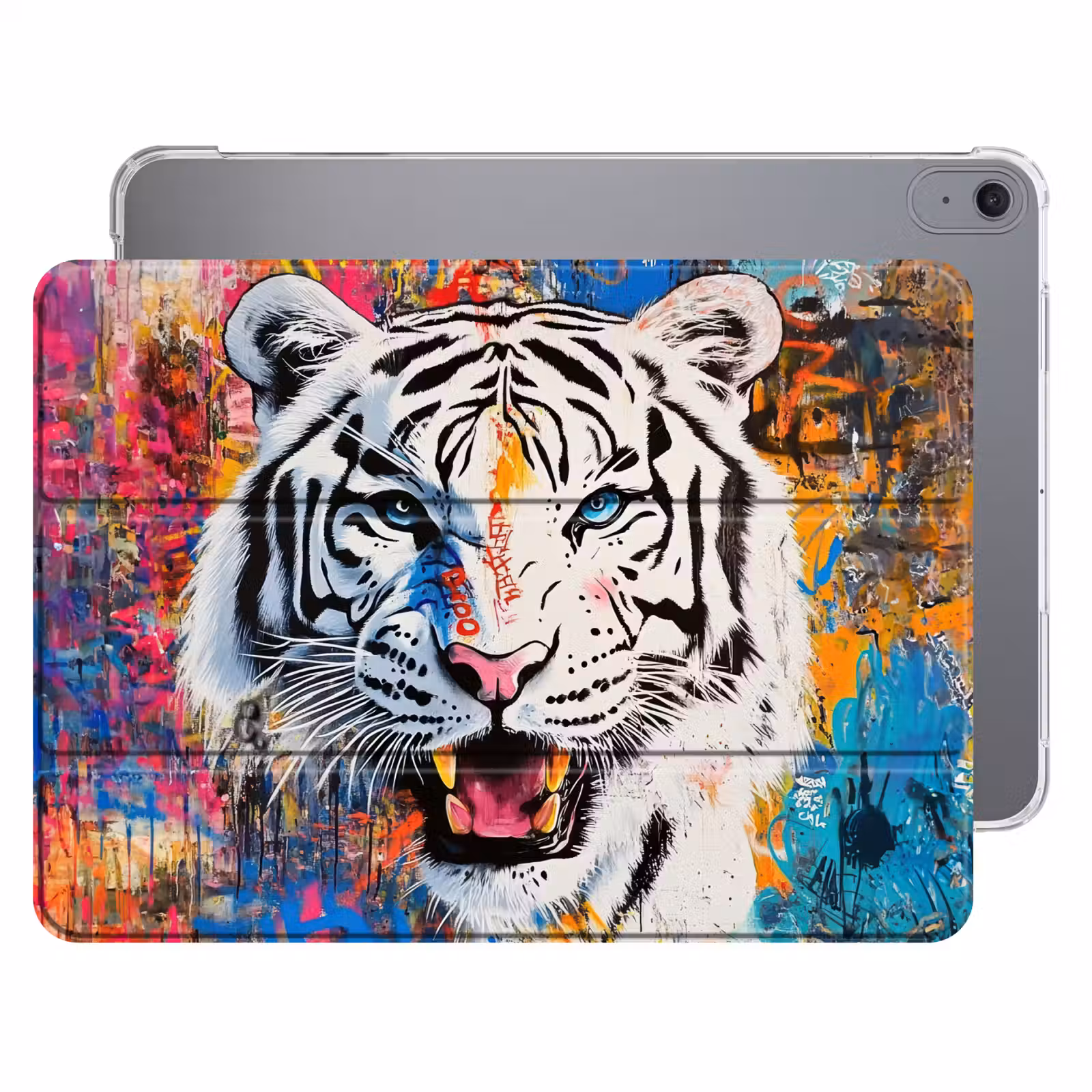 iPad hoes - Street art - Tijger - Wit - Graffiti - Dieren — 1