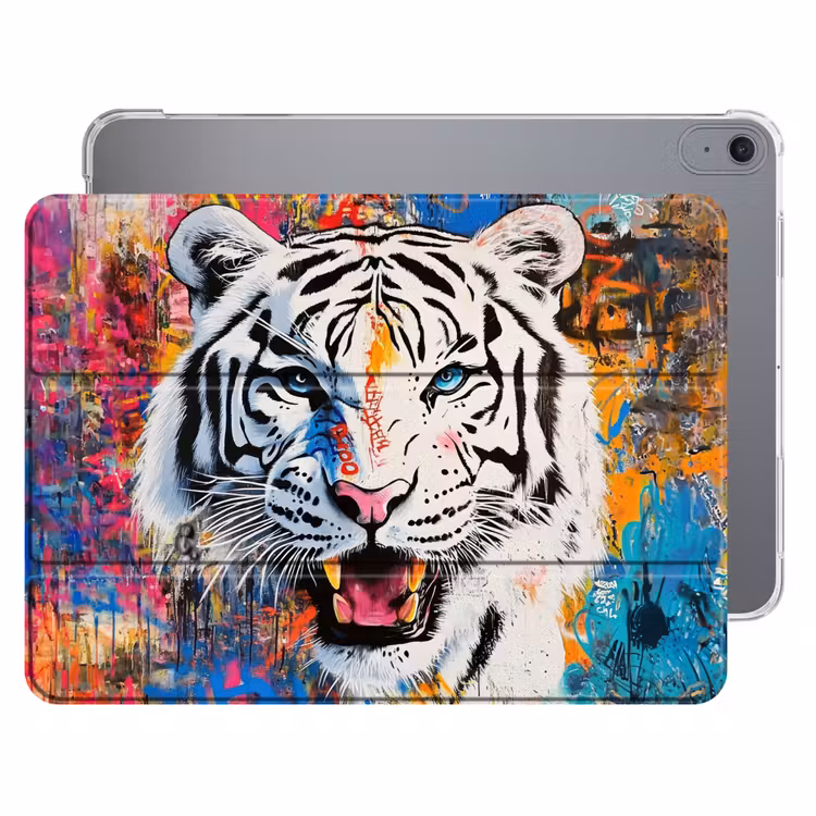 iPad hoes - Street art - Tijger - Wit - Graffiti - Dieren — 1