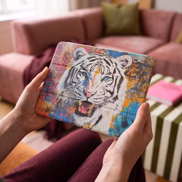 iPad hoes - Street art - Tijger - Wit - Graffiti - Dieren — 4