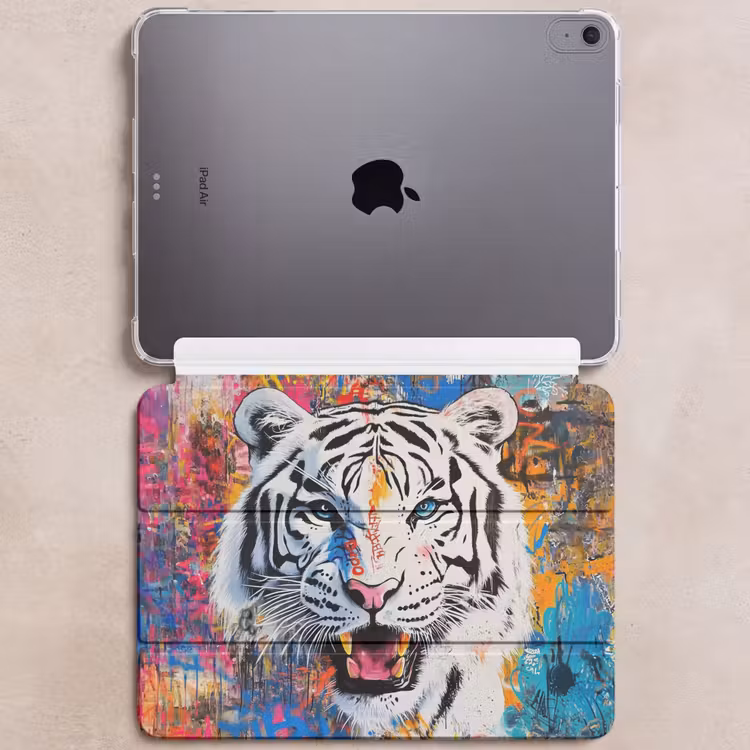 iPad hoes - Street art - Tijger - Wit - Graffiti - Dieren — 6