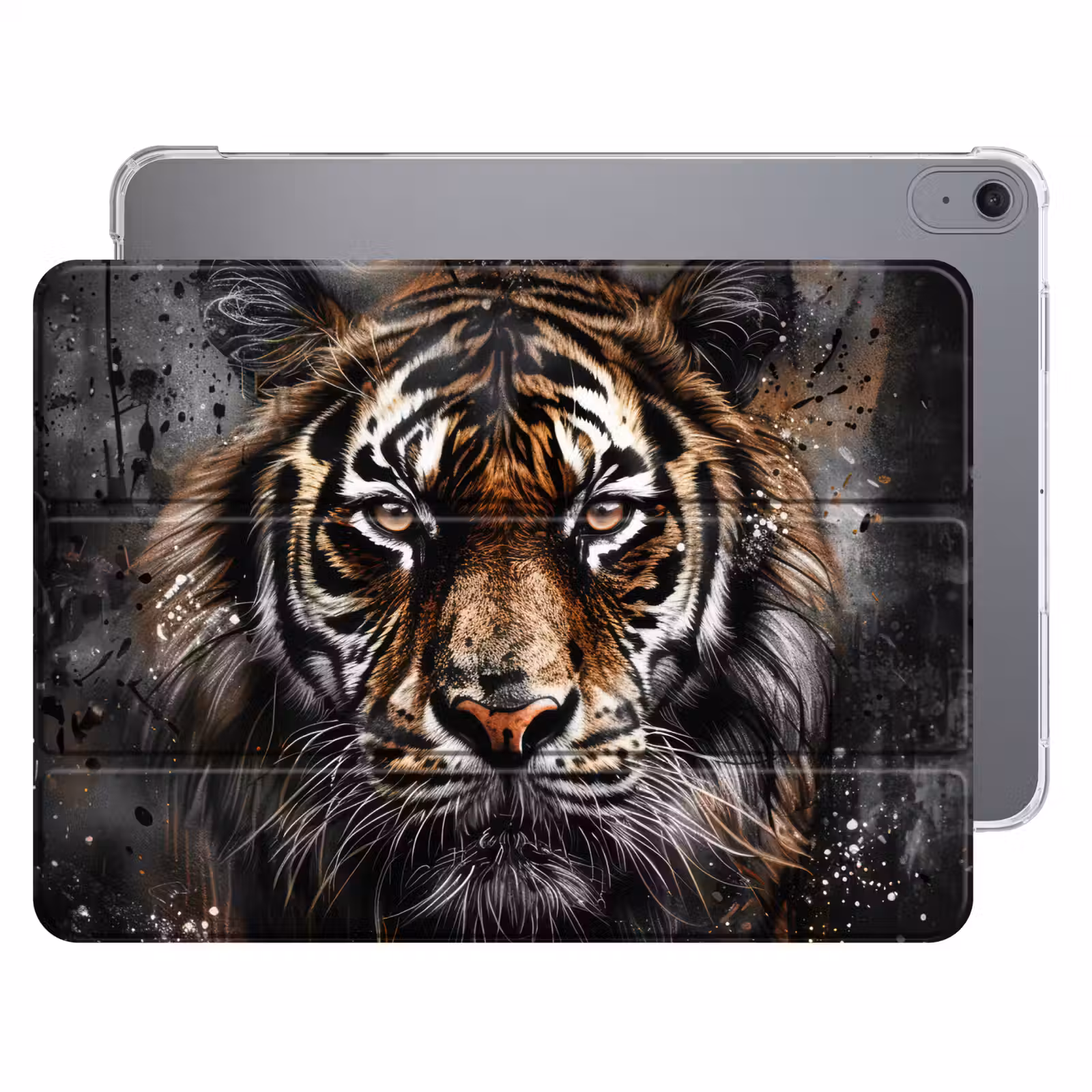 iPad hoes - Tijger - Dieren - Portret - Luxe - Zwart — 1