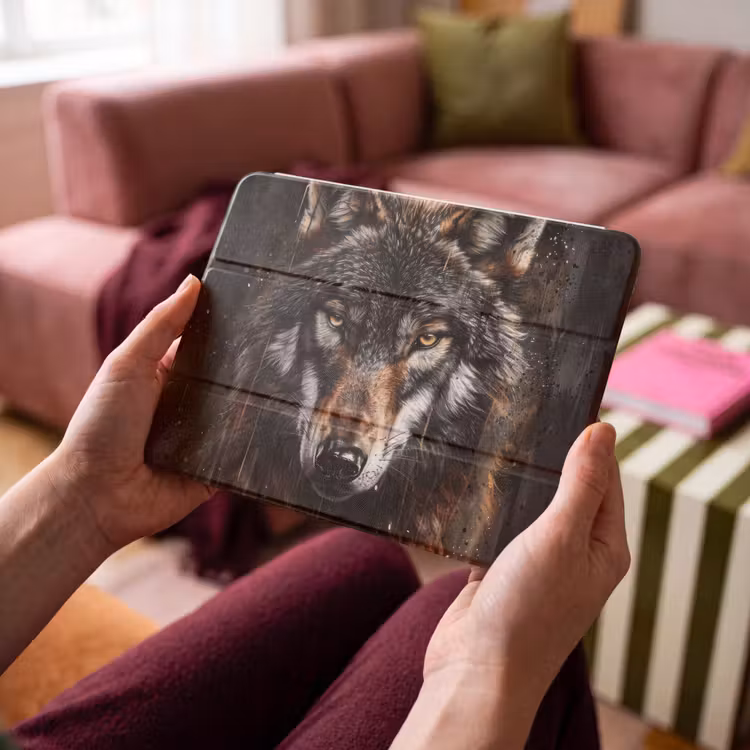 iPad hoes - Dieren - Wolf - Portret - Zwart - Bruin — 4