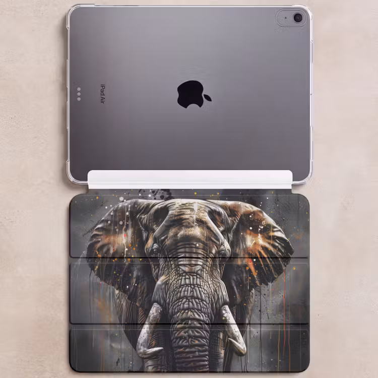 iPad hoes - Olifant - Watercolor - Wilde dieren - Luxe — 6