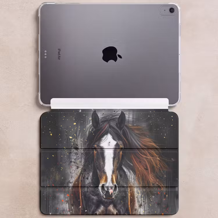 iPad hoes - Paard - Dieren - Zwart - Luxe - Modern — 6