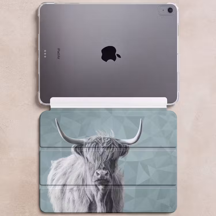 iPad hoes - Schotse hooglander - Zwart wit - Patroon - Driehoek — 6