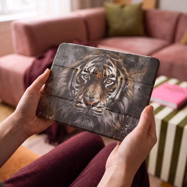iPad hoes - Tijger - Dieren - Portret - Luxe - Zwart — 4