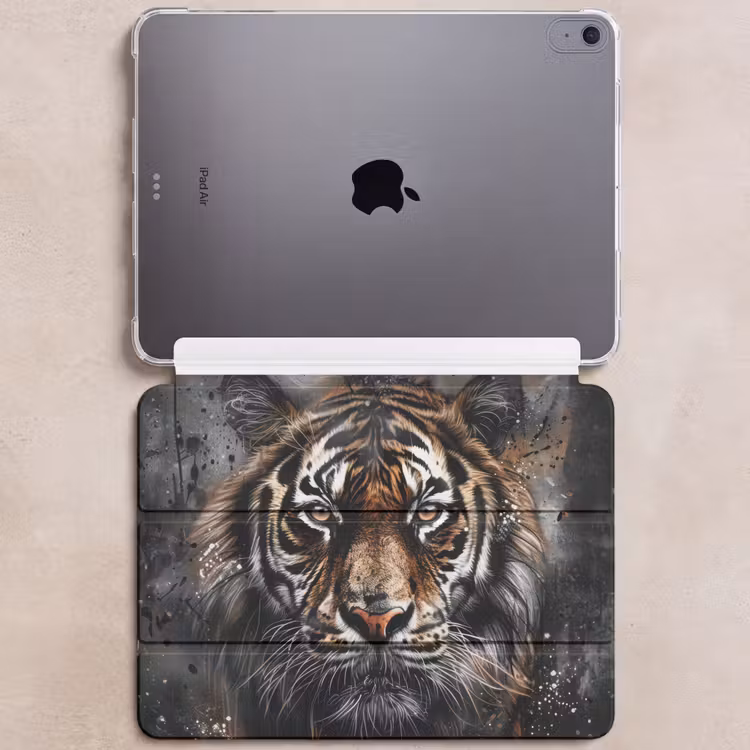 iPad hoes - Tijger - Dieren - Portret - Luxe - Zwart — 6