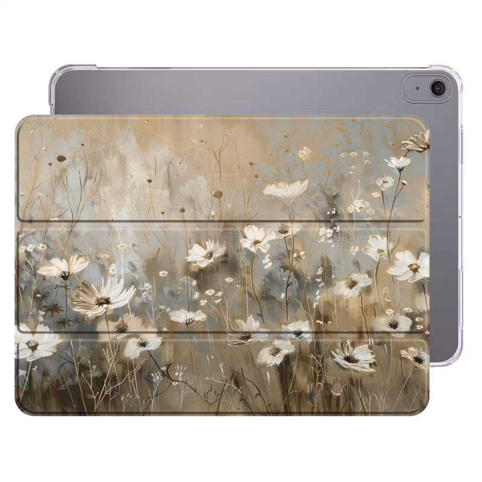 iPad hoes - Bloemen - Wit - Natuur - Grijs - Modern — 1