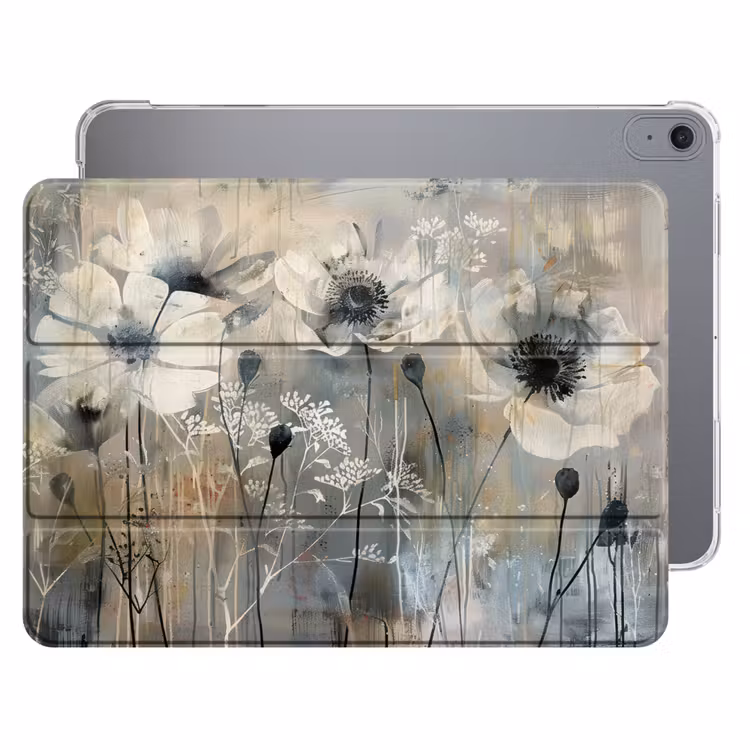 iPad hoes - Bloemen - Planten - Grijs - Abstract — 1