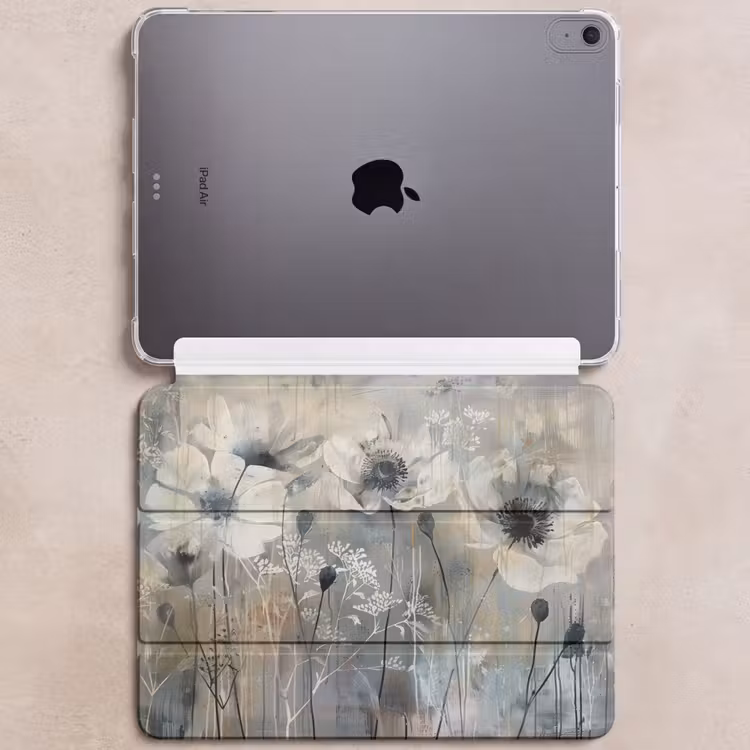 iPad hoes - Bloemen - Planten - Grijs - Abstract — 6