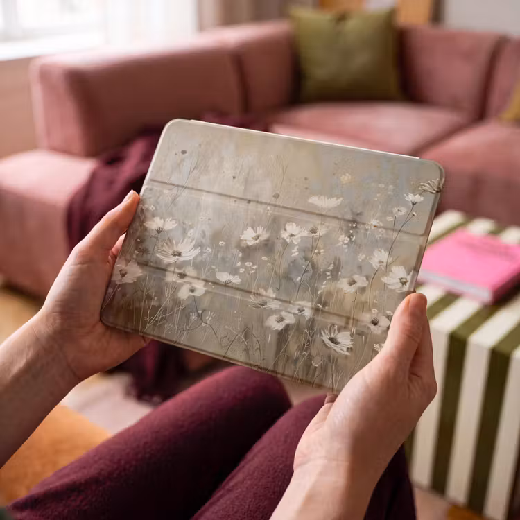 iPad hoes - Bloemen - Wit - Natuur - Grijs - Modern — 4