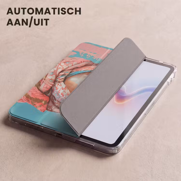 iPad hoes - Vrouw - Portret - Blauw - Roze - Modern — 5