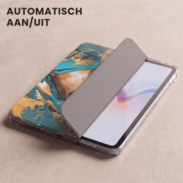 iPad hoes - Vrouw - Portret - Goud - Luxe - Blauw — 5