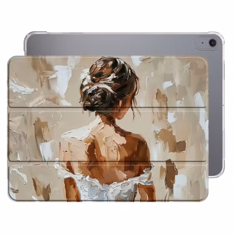 iPad hoes - Vrouw - Verf - Abstract - Beige - Modern — 1