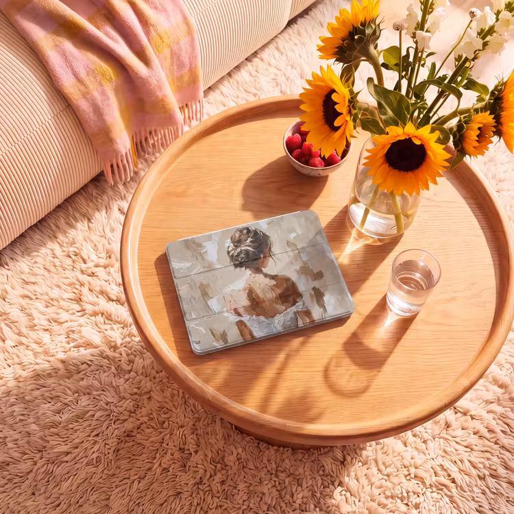 iPad hoes - Vrouw - Verf - Abstract - Beige - Modern — 2