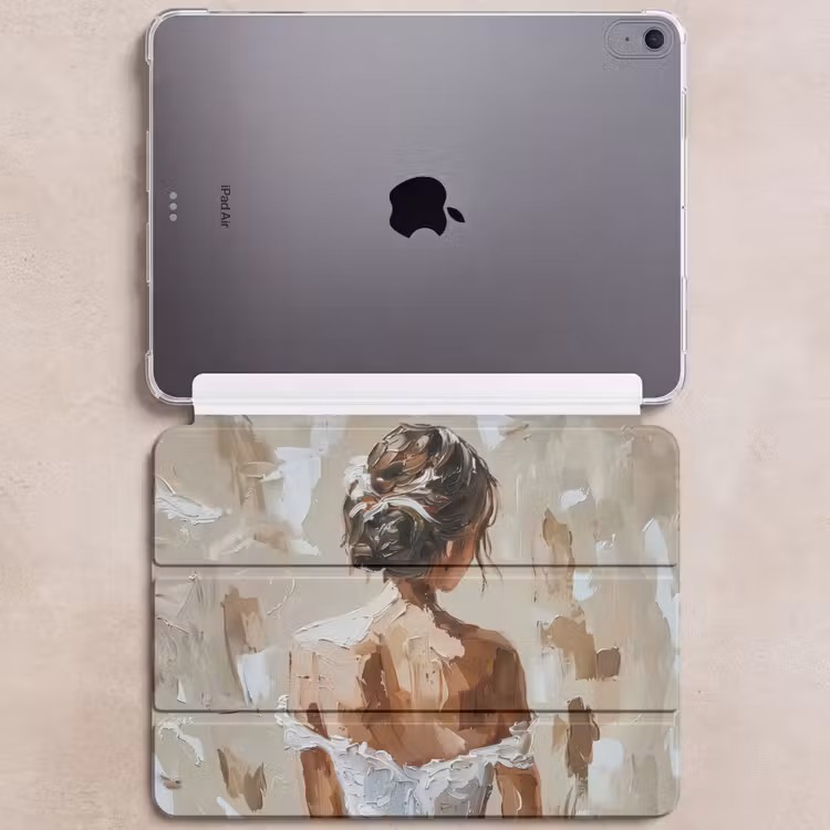 iPad hoes - Vrouw - Verf - Abstract - Beige - Modern — 6