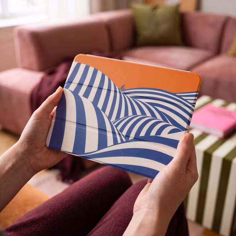 iPad hoes - Fietser - Heuvels - Strepen - Blauw — 4