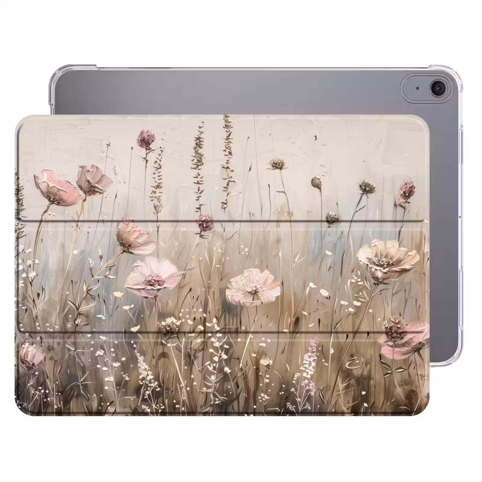 iPad hoes - Bloemen - Roze - Modern - Beige — 1