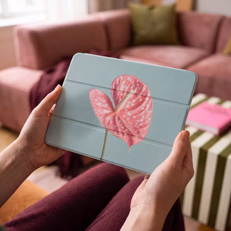 iPad hoes - Blad - Anthurium - Stippen - Roze — 4