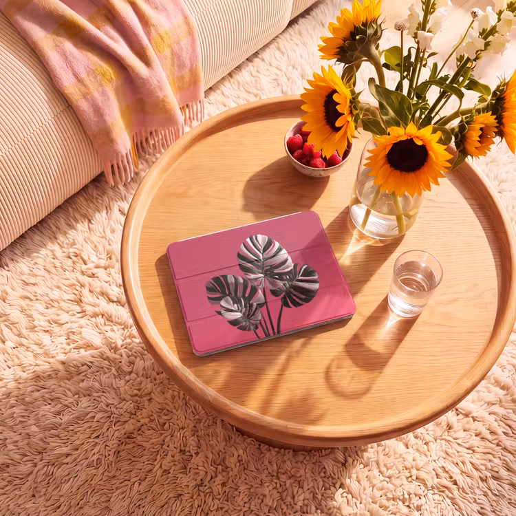 iPad hoes - Bladeren - Rond - Roze — 2