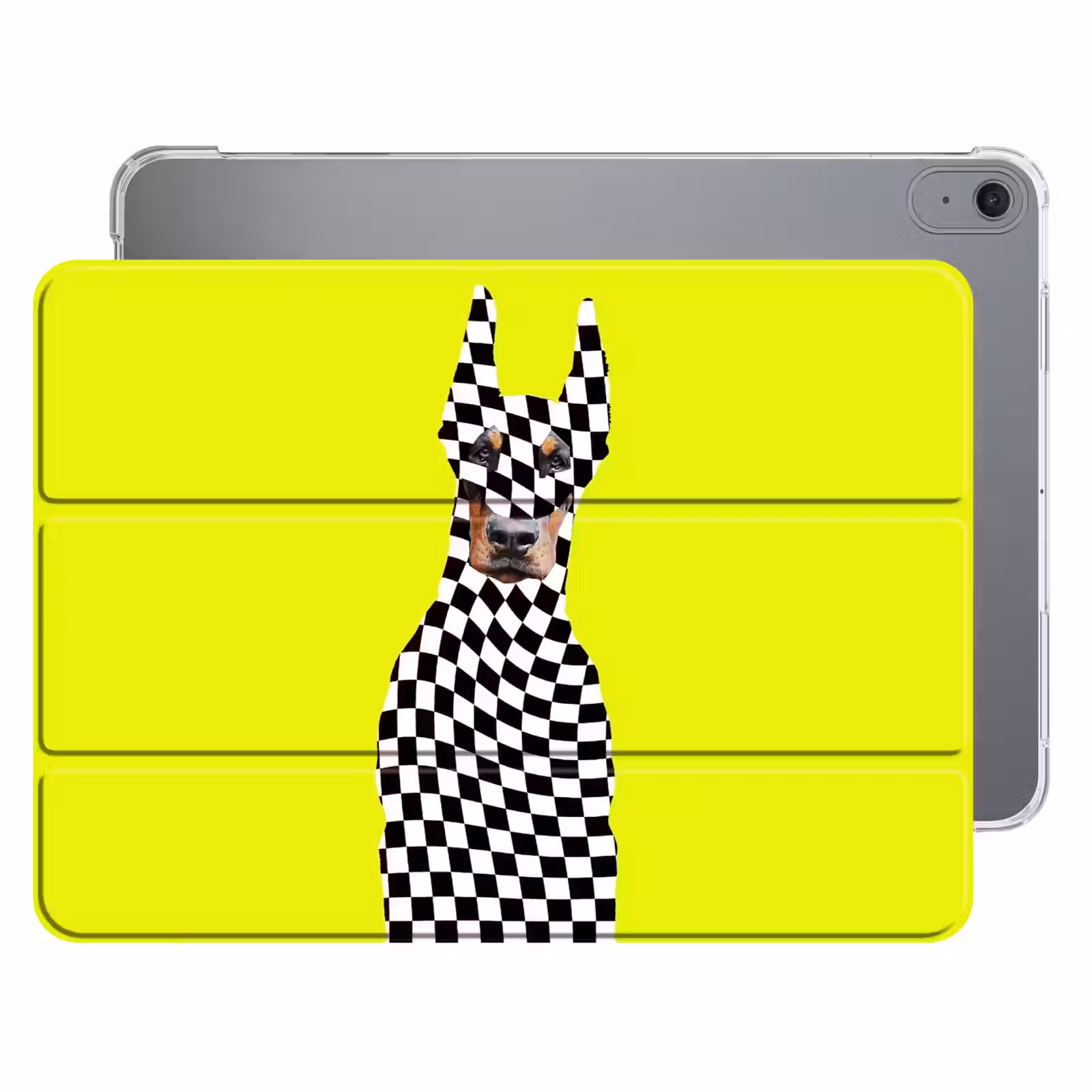 iPad hoes - Dobermann - Geblokt - Geel — 1
