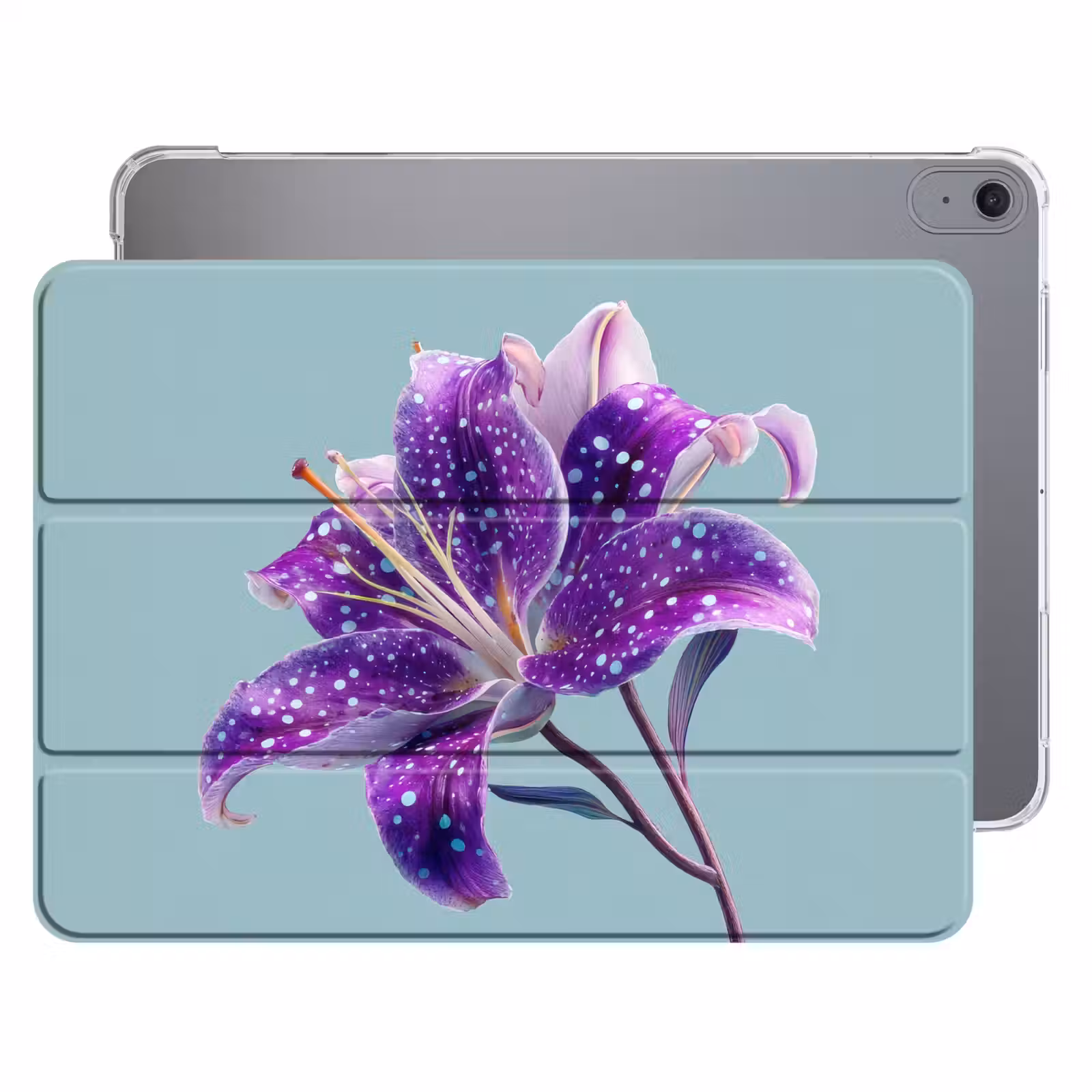 iPad hoes - Lelie - Bloem - Paars - Stippen — 1