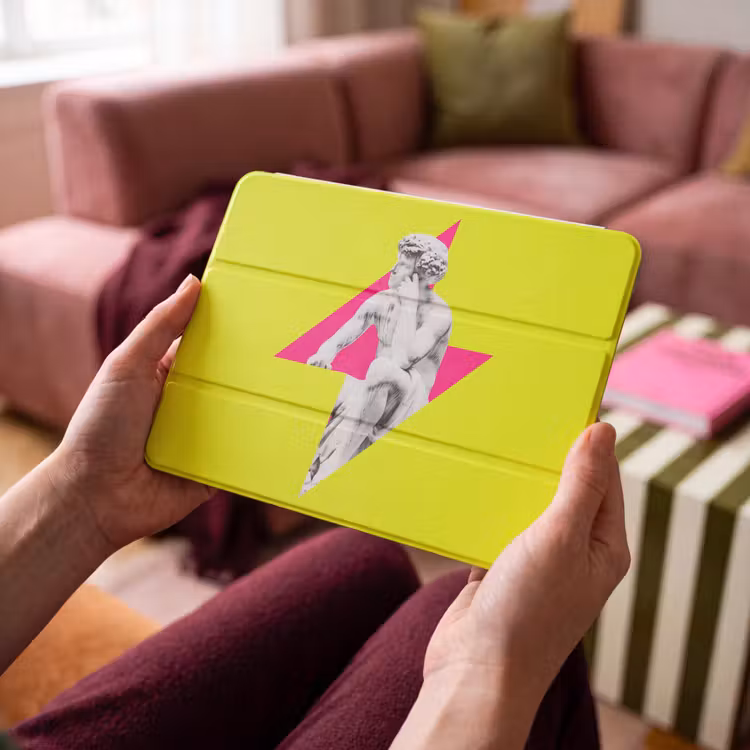 iPad hoes - Beeld - Man - Bliksemschicht - Geel — 4
