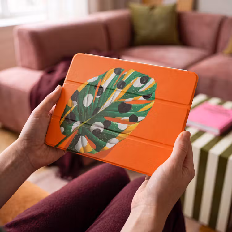 iPad hoes - Blad - Oranje - Stippen - Kleurrijk — 4