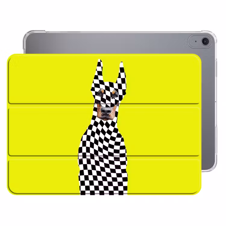 iPad hoes - Dobermann - Geblokt - Geel — 1