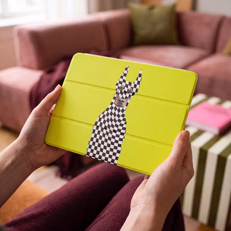 iPad hoes - Dobermann - Geblokt - Geel — 4