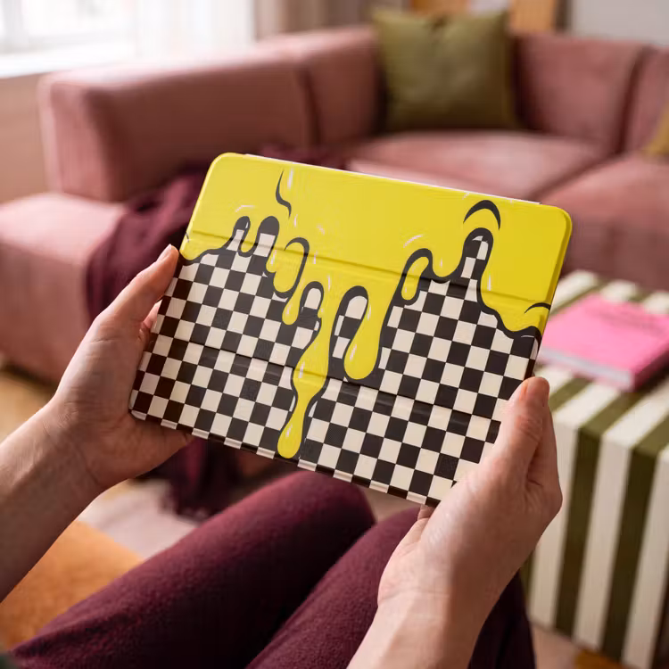 iPad hoes - Geblokt - Grafisch - Vloeistof - Geel — 4