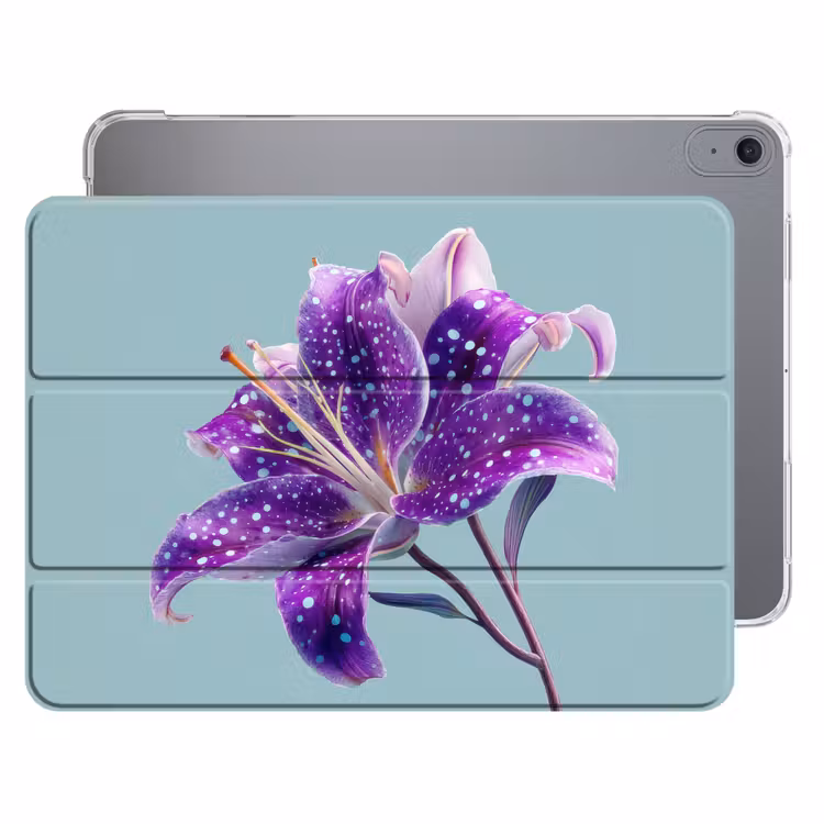 iPad hoes - Lelie - Bloem - Paars - Stippen — 1
