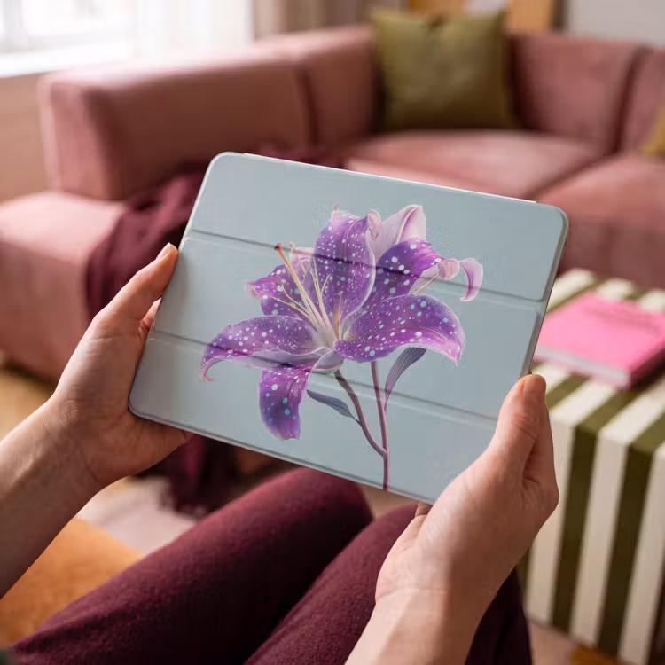 iPad hoes - Lelie - Bloem - Paars - Stippen — 4