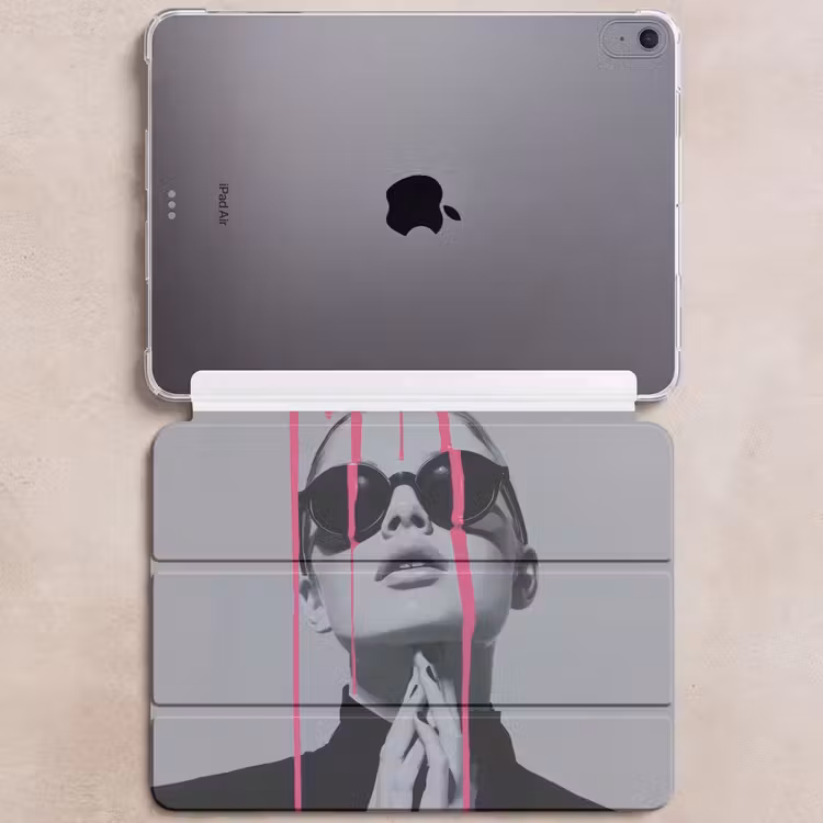 iPad hoes - Portret - Vrouw - Zonnebril - Verfdruppels — 6