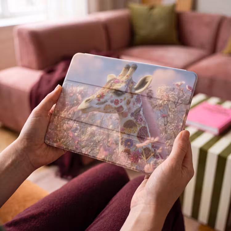 iPad hoes - Giraffe - Bloemen - Roze — 4