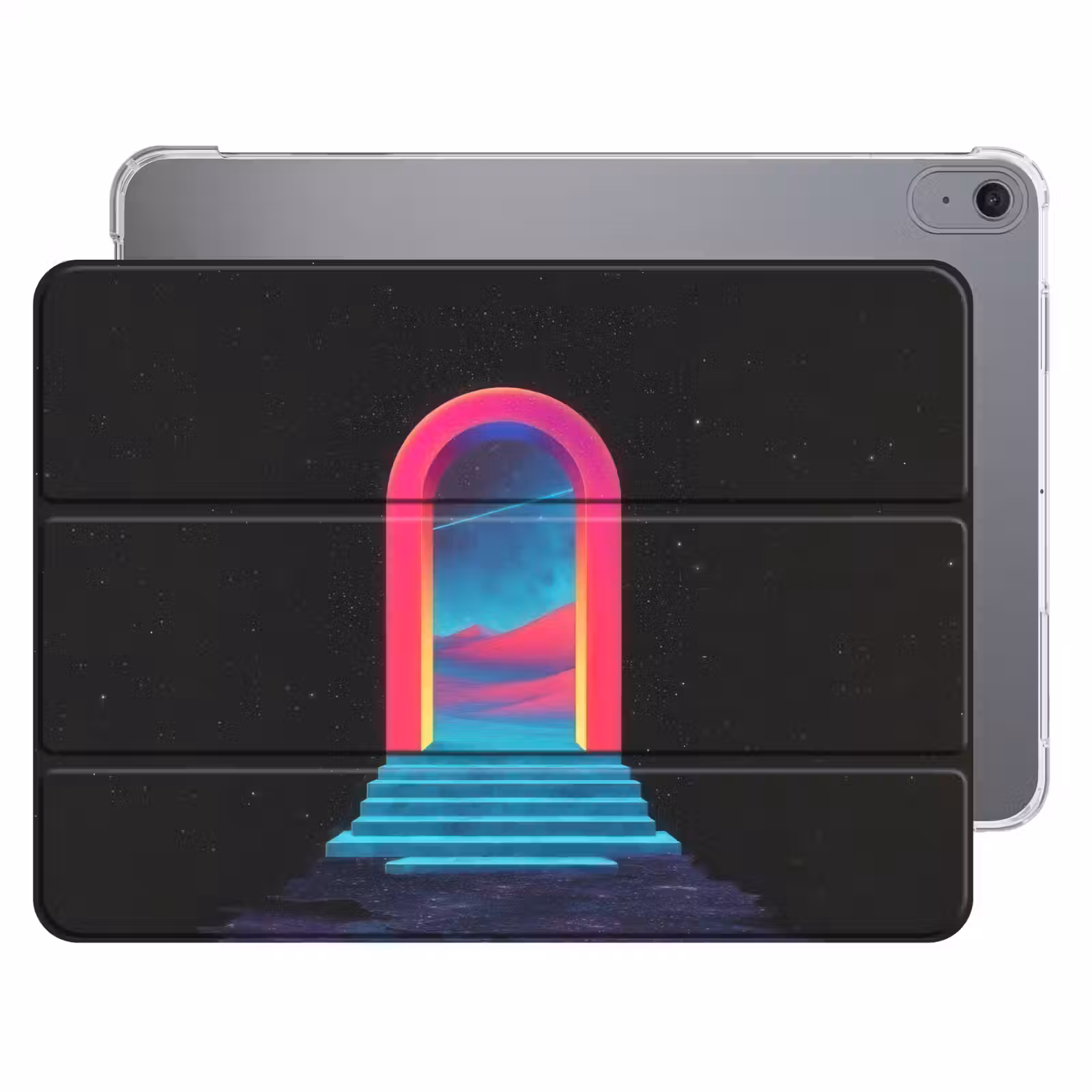 iPad hoes - Poortje - Landschap - Sterrenhemel - Roze — 1
