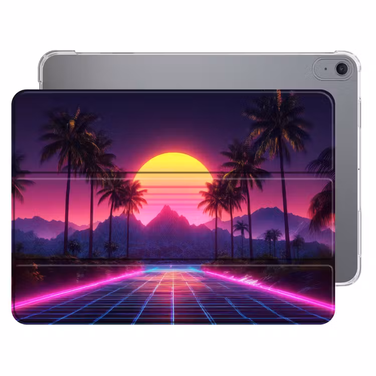 iPad hoes - Horizon - Palmbomen - Bergen - Geel — 1
