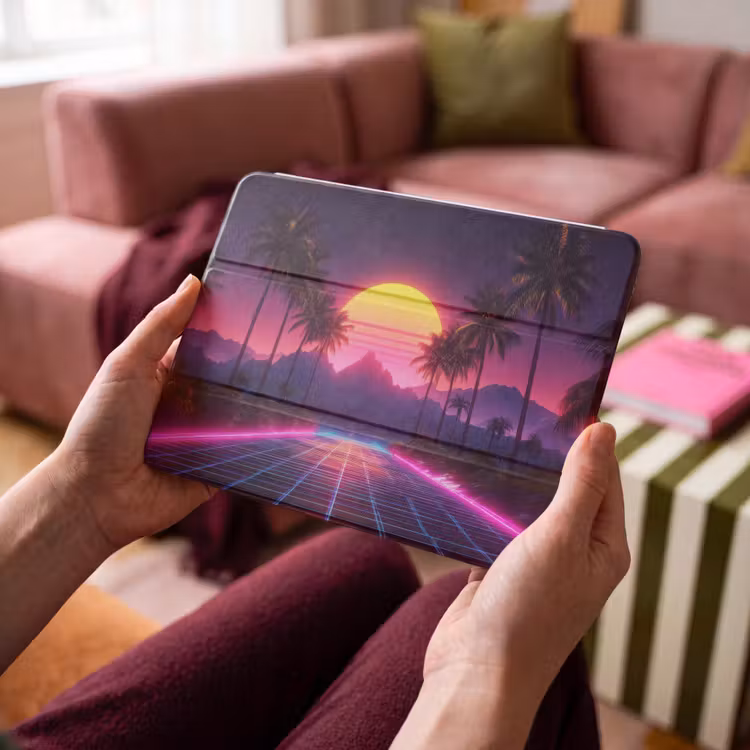 iPad hoes - Horizon - Palmbomen - Bergen - Geel — 4