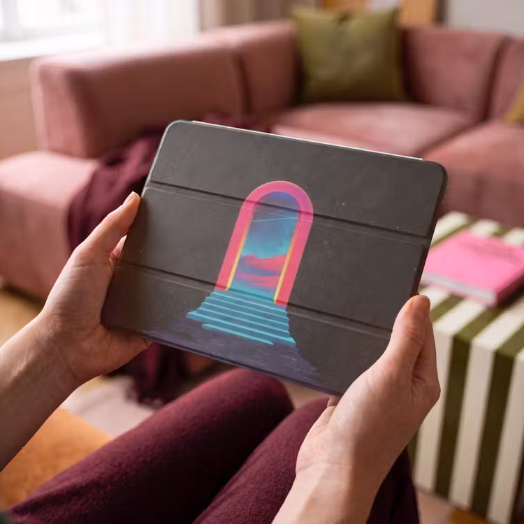 iPad hoes - Poortje - Landschap - Sterrenhemel - Roze — 4