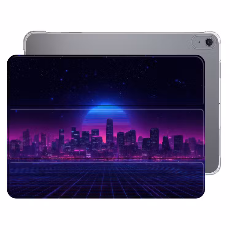 iPad hoes - Skyline - Zon - Neon - Rasterpatroon — 1