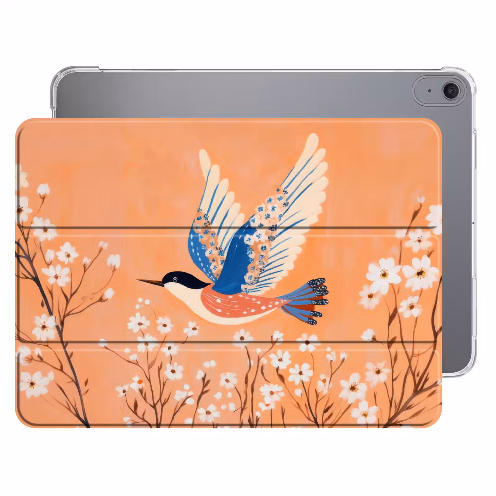 iPad hoes - Vogel - Bloesemtakken - Warm - Kleurrijk — 1