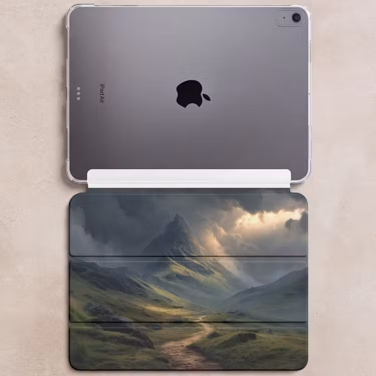 iPad hoes - Bergen - Kronkelpad - Groen - Wolken — 6
