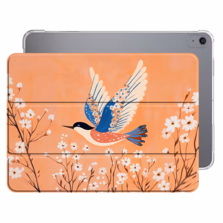 iPad hoes - Vogel - Bloesemtakken - Warm - Kleurrijk — 1